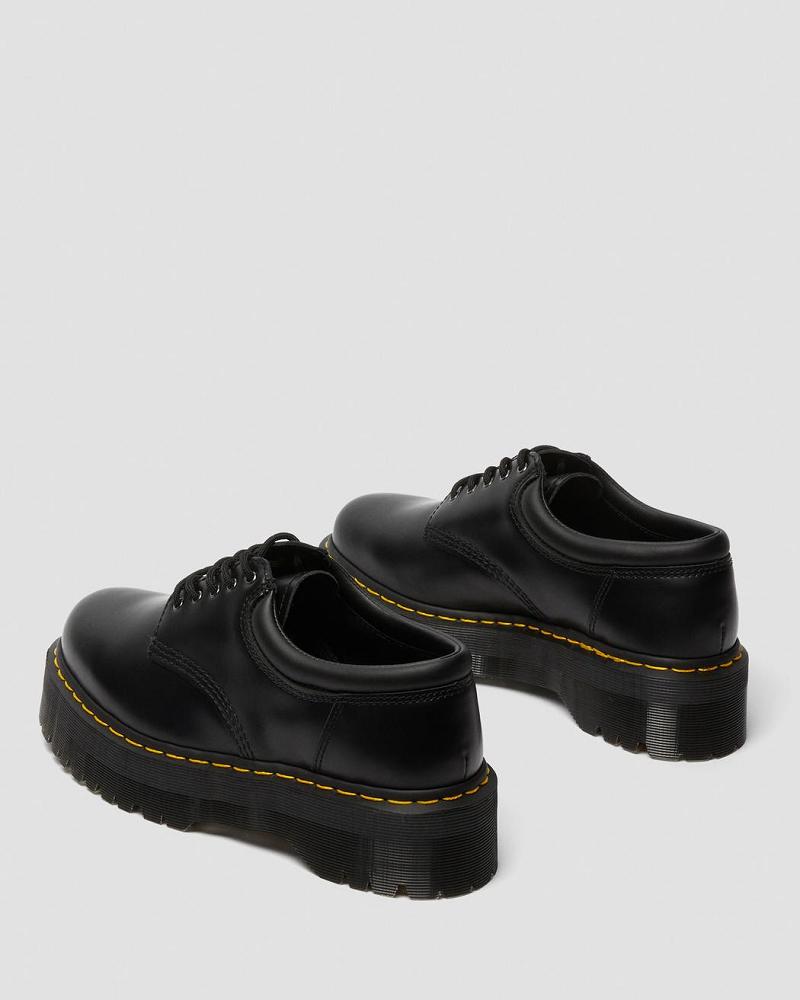 Dr Martens 8053 Leren Platform Vrijetijdsschoenen Dames Zwart | NL 66NWY